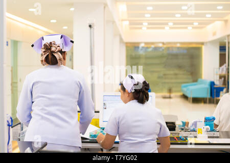 Pattaya Thailandia: Ospedale servizio di registrazione presso l'ospedale. Ospedale in Thailandia Foto Stock