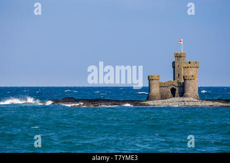 Tower of Refuge su St Marys Rock in Douglas Bay, Isola di Man Foto Stock