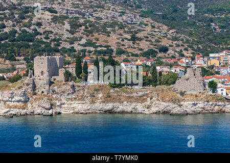 Pythagoreio è una città piccola e ex comune sull'isola di Samos, Egeo Settentrionale, Grecia. Foto Stock