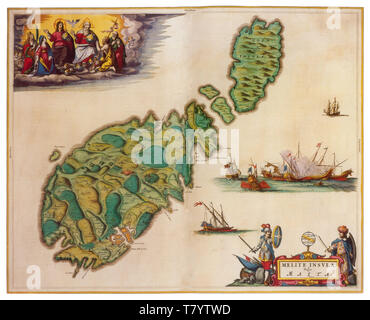 Joan Blaeu, Malta Mappa del XVII secolo Foto Stock