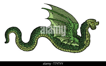 Serpente alato, leggendaria creatura Foto Stock