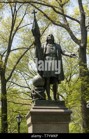 Statua di Cristoforo Colombo, al Central Park di New York Foto Stock