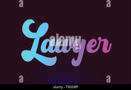 Avvocato parola rosa o il testo adatto per la scheda icona o la tipografia logo design Illustrazione Vettoriale