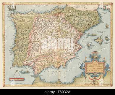 Theatrum Orbis Terrarum, Spagna, 1570 Foto Stock