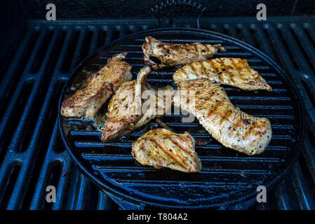 Grigliate di carne di tacchino, Turchia bistecche alla griglia, Baviera, Germania Foto Stock