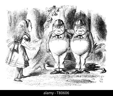 Attraverso il Looking-Glass, Alice con tweedledum tweedledee e Foto Stock