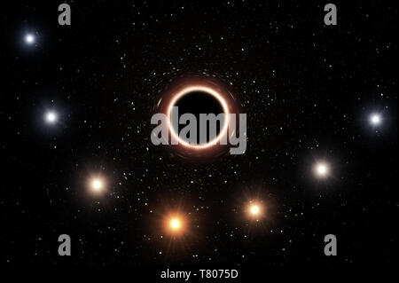 In Redshift gravitazionale, Supermassive Black Hole Foto Stock