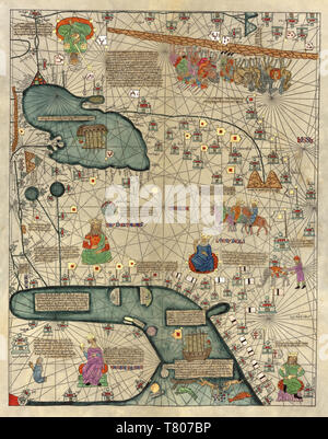 Abraham Cresques, Catalano Atlas, 1375 Foto Stock