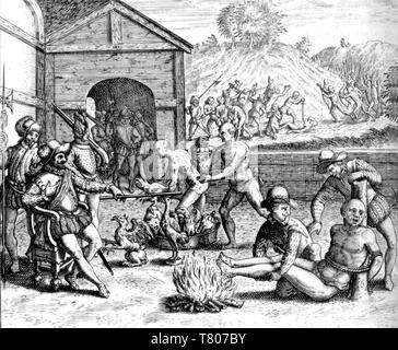 Persecuzione in Spagna nel West Indies, XVI secolo Foto Stock
