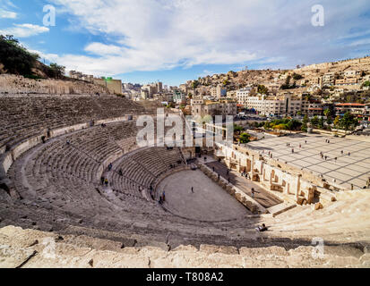 Teatro romano, Amman, Governatorato di Amman, Giordania, Medio Oriente Foto Stock