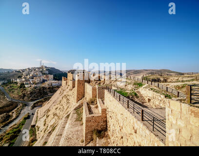 Kerak Castello, Al-Karak, Karak Governatorato, Giordania, Medio Oriente Foto Stock