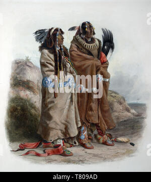 Nativi americani indiani Mandan, 1.830 s Foto Stock