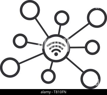 Internet delle cose connessioni wifi concept art vector icona simbolo Illustrazione Vettoriale