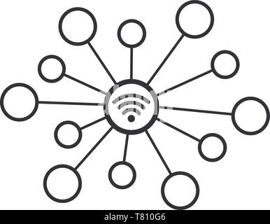 Wifi connessione wireless network concept art vector icona simbolo Illustrazione Vettoriale