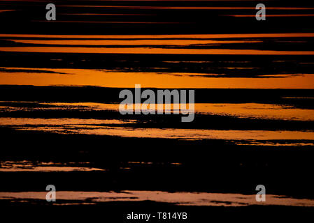 Tramonto sulla spiaggia, Stanley Foto Stock