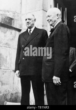 Charles de Gaulle e Dwight Eisenhower Foto Stock