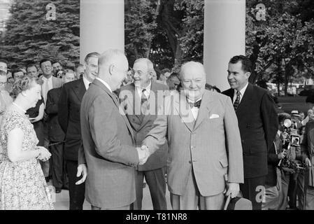 Churchill e Eisenhower, 1954 Foto Stock