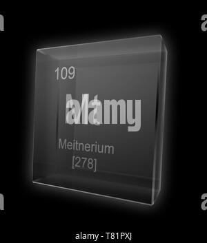 Meitnerio, elemento chimico Simbolo, illustrazione Foto Stock