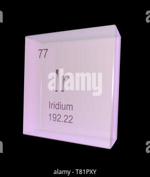 Iridio, elemento chimico Simbolo, illustrazione Foto Stock