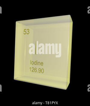 Iodio, elemento chimico Simbolo, illustrazione Foto Stock