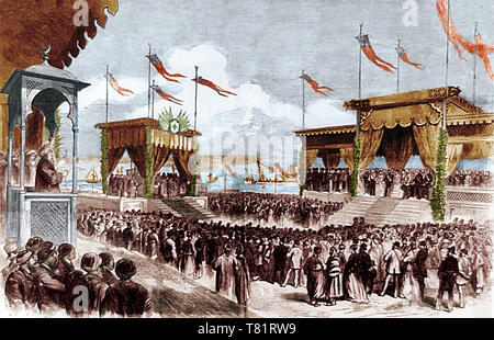 Apertura del Canale di Suez, 1869 Foto Stock