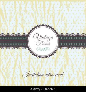 Ornamento Vintage Greeting Card template vettoriale. Retrò invito di lusso. Fiorisce il telaio. Sfondo vintage, telaio Vintage, grunge texture,Ornamenti Illustrazione Vettoriale