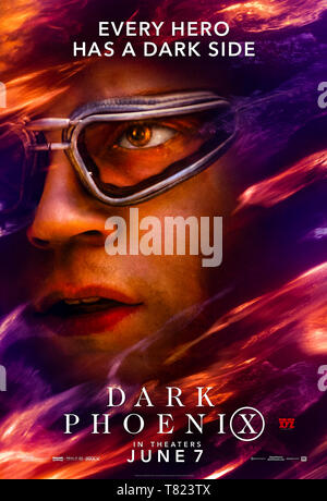 Dark Phoenix (2019) diretto da Simon Kinberg e interpretato da Evan Peters come Pietro Maximoff aka Quicksilver. Foto Stock