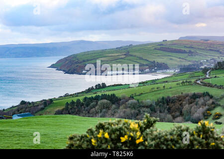 Torr Head scenic si affacciano vicino a Ballycastle, Irlanda del Nord Foto Stock