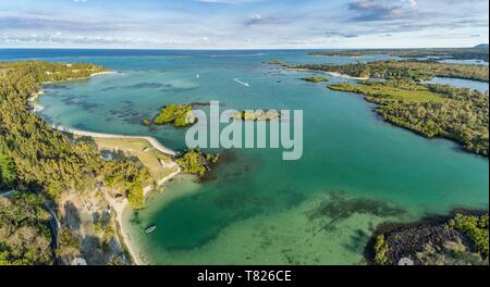 Maurizio, Flacq distretto, Poste de Flacq, il Bay (Vista aerea) Foto Stock