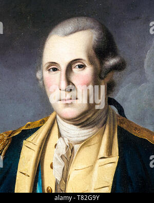 George Washington dopo la battaglia di Princeton, ritratto (dettaglio), Charles Willson Peale, 1779 Foto Stock