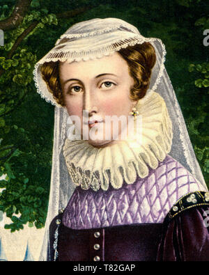 Maria, Regina di Scozia (1542-1587), ritratto di stampa (dettaglio), c. 1890 Foto Stock