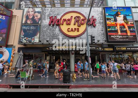 Gli Stati Uniti, California, Los Angeles, Walk of Fame Hard Rock Cafe sul Boulevard di Holywood Foto Stock