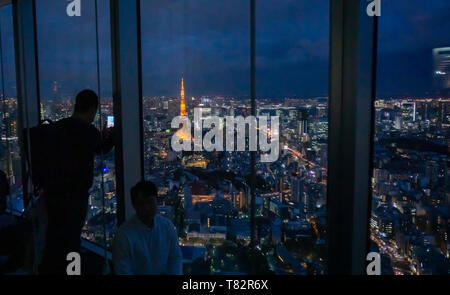 Quando si visitano Tokyo si deve vedere questa bella città dal di sopra, sia durante il giorno e la notte. Il panorama è mozzafiato. Foto Stock