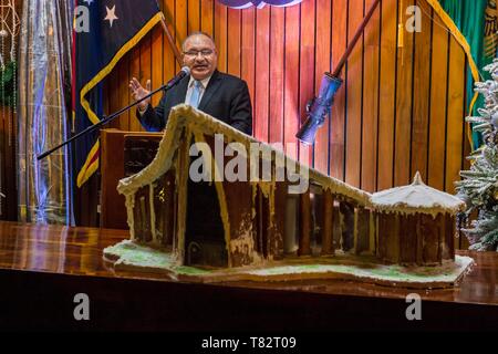 Papua Nuova Guinea, Golfo di Papua Regione Capitale Nazionale di Port Moresby, città parlamento nazionale, il discorso del Primo Ministro Peter O'Neil Foto Stock