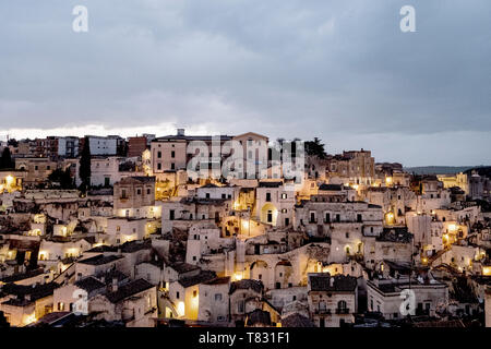 L'Italia, Matera, Sasso Barisano, paesaggio Foto Stock