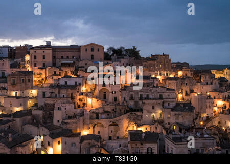 L'Italia, Matera, Sasso Barisano, paesaggio Foto Stock