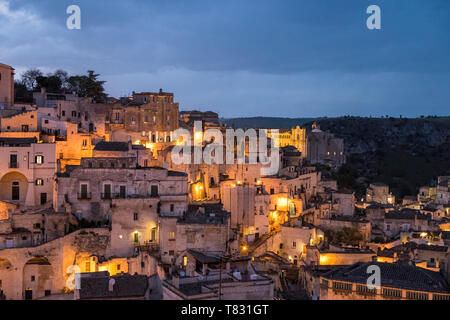 L'Italia, Matera, Sasso Barisano, paesaggio Foto Stock