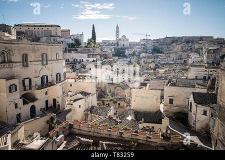 L'Italia, Matera, Sasso Barisano, paesaggio Foto Stock