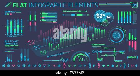 Infografico aziendale raccolta di elementi Illustrazione Vettoriale