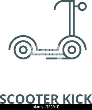 Scooter kick linea del vettore icona, concetto lineare, segno di contorno, simbolo Illustrazione Vettoriale