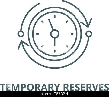 Riserva temporanea linea del vettore icona, concetto lineare, segno di contorno, simbolo Illustrazione Vettoriale