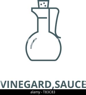 Vinegard,salsa linea vettore icona, concetto lineare, segno di contorno, simbolo Illustrazione Vettoriale