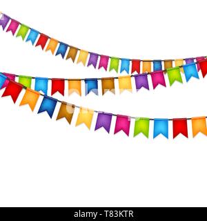 Celebrazione sfondo con bandiere colorate vettore Illustrazione Vettoriale