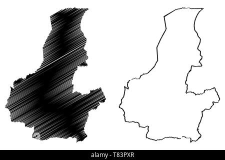 Faryab provincia (Repubblica Islamica dell'Afghanistan, province afghane) mappa illustrazione vettoriale, scribble schizzo Faryab mappa Illustrazione Vettoriale