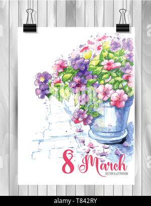 Funky disegnati a mano mix di fiori e foglie - illustrazione vettoriale Illustrazione Vettoriale