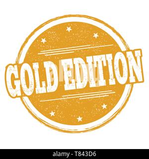 Gold Edition segno o timbro su sfondo bianco, illustrazione vettoriale Illustrazione Vettoriale