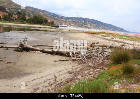 Vista di MALIBU Lagon membro Beach, California Foto Stock