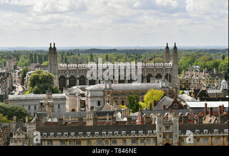 Vista generale dell'Università di Cambridge compresi Kings College Chapel, Senato e le vecchie scuole e di Gonville & Caius College Foto Stock