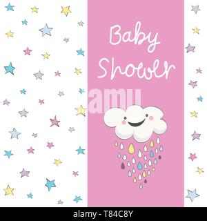 Baby Shower invito, biglietto di auguri Illustrazione Vettoriale