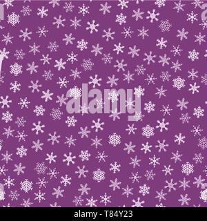 Schema a fiocco di neve illustrazione - seamless sfondo vettoriale. Carta natalizia ornamento. Illustrazione Vettoriale